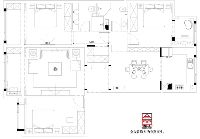 融創(chuàng)中心180平米戶型解析