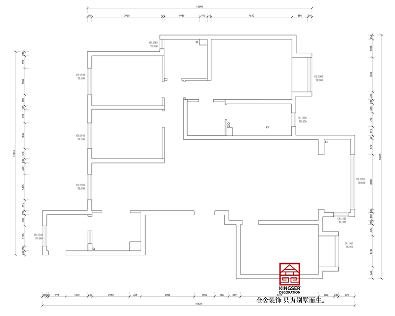 東南智匯城191平米戶型原始平面圖