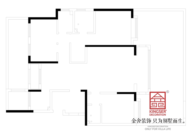 天山熙湖200平新中式洋房裝修原始戶型圖